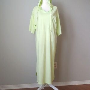 Easel | Green Oversized Hoodie Dress